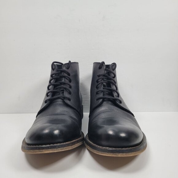 Aldo Men's Black Leather Lace-Up Ankle Boots US Size 8 - Picture 3 of 8